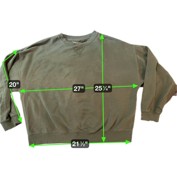 American Eagle Green Daisy Embroidered Crewneck Sweatshirt Size XL - Picture 12 of 15